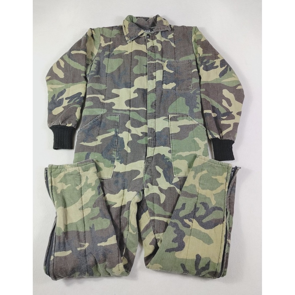 Vintage‎ Patriot Industries Snowsuit Boys 14-16 Green Camo Hunting Insulated
